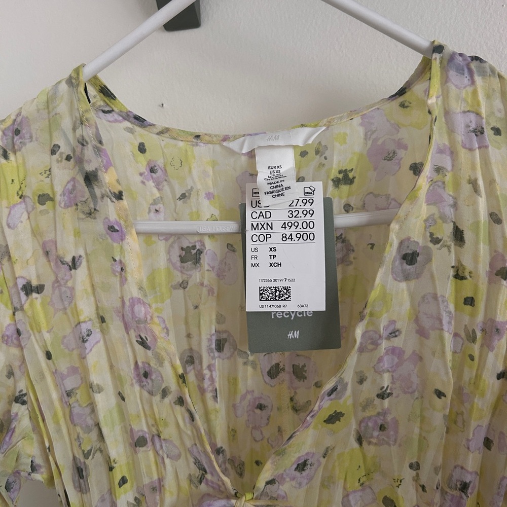 H&M Floral Dress in Yellow and Purple